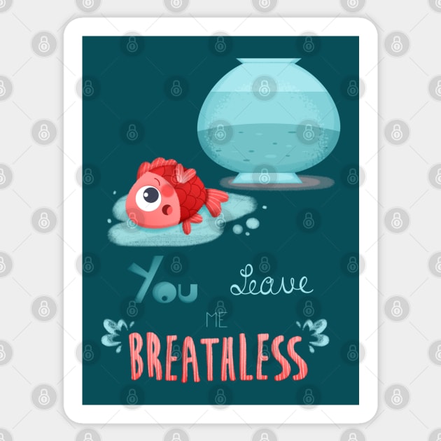 You leave me breathless Sticker by Angela Sbandelli Illustration and Design
